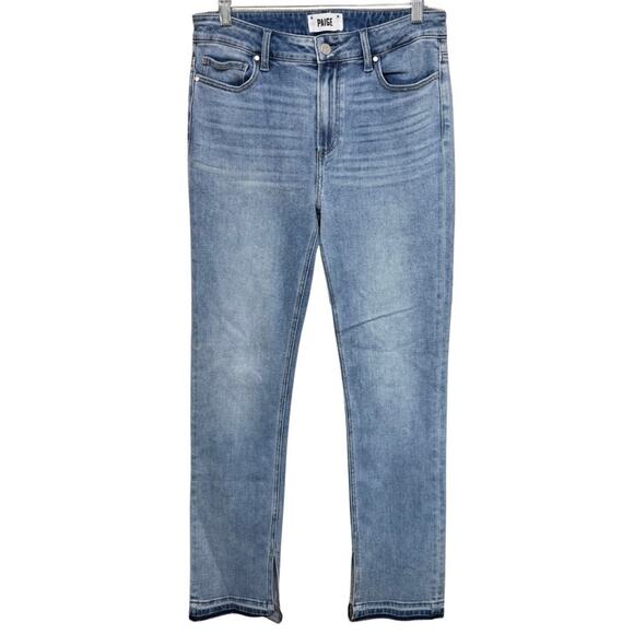 PAIGE Cindy Slit Undone Hem Jeans Women 29 Light MARIENNE Wash Stretch Denim NEW - Picture 1 of 11